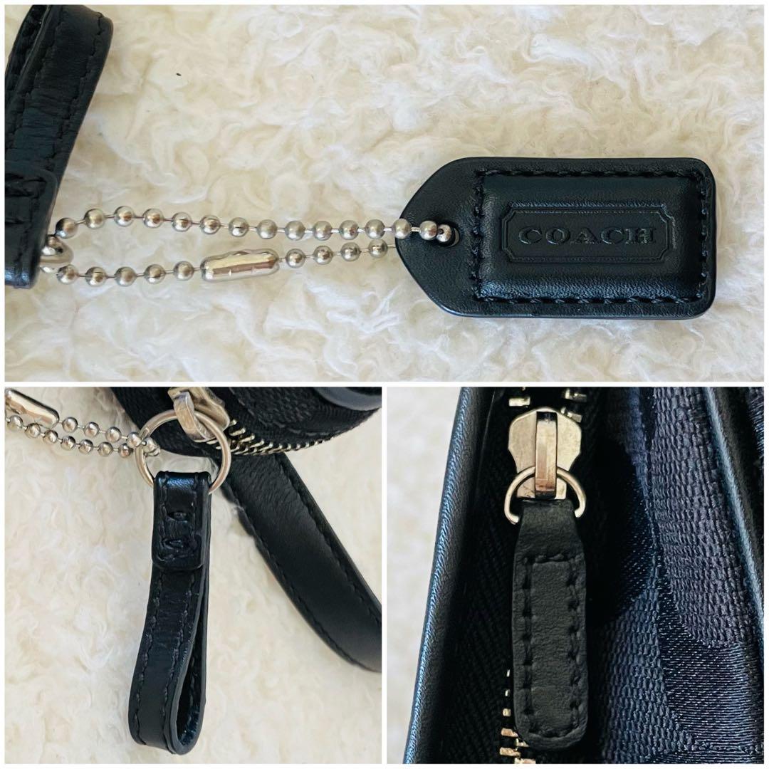【美品】coach ボディバッグ 2way ウエストポーチ シグネチャー 黒