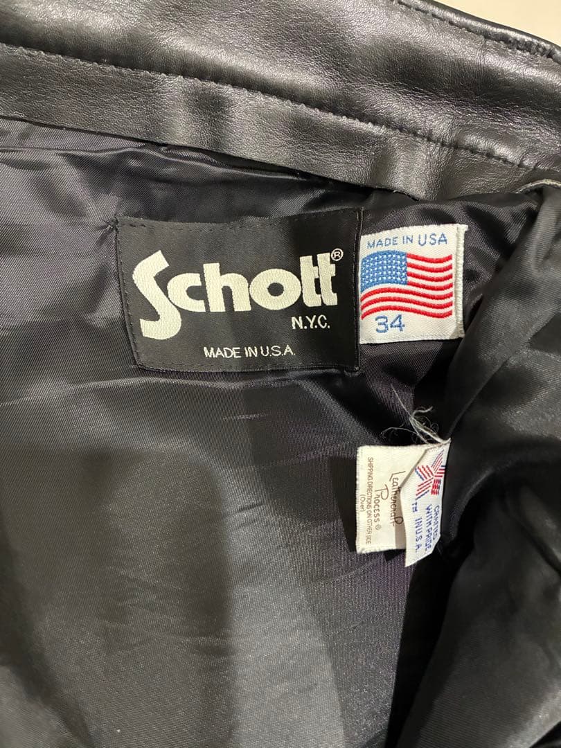 定価79,920円 美品 schott 600 レザーパンツ 革パン 34サイズ