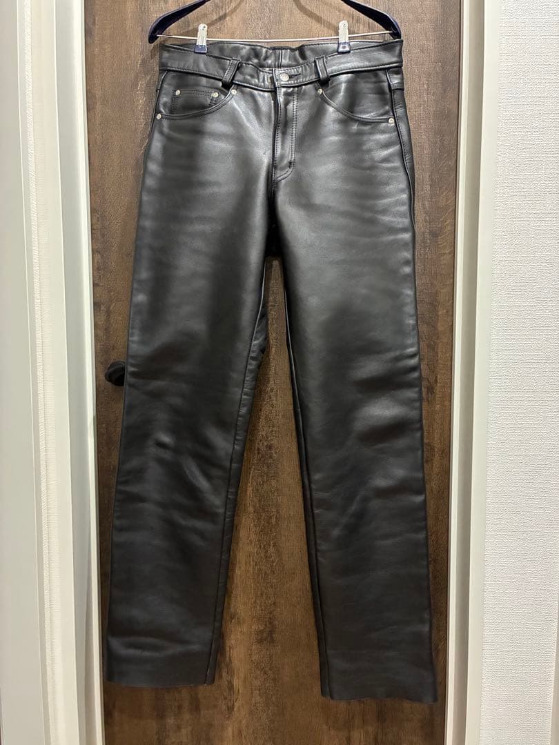 定価79,920円 美品 schott 600 レザーパンツ 革パン 34サイズ