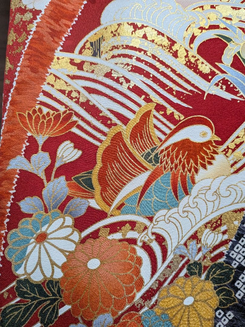 【大特価】振袖フルセット(7点)成人式・金駒刺繍・高級古典柄・金彩・高級手縫い