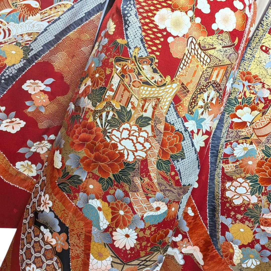 【大特価】振袖フルセット(7点)成人式・金駒刺繍・高級古典柄・金彩・高級手縫い