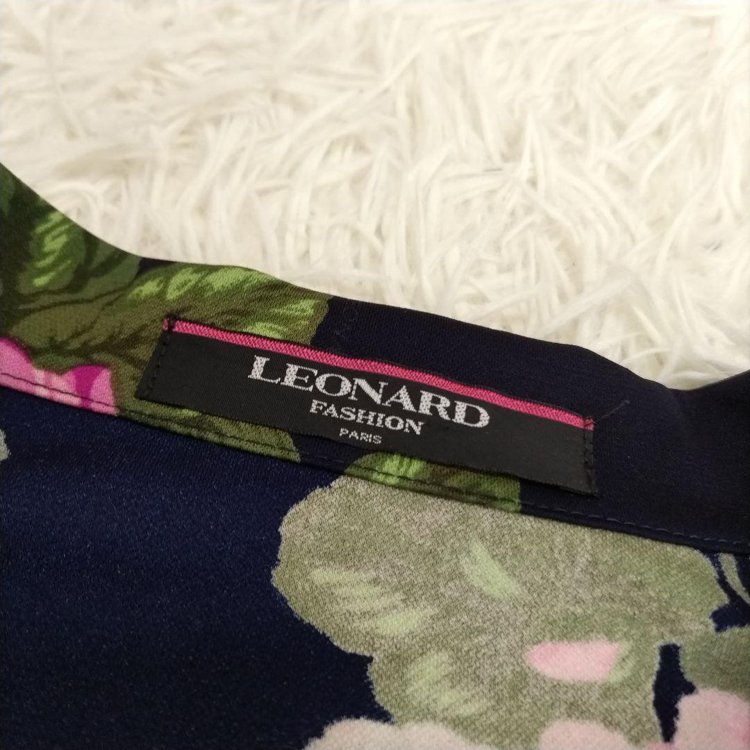 LEONARD　テーラードジャケット　フラワープリント 　L　カンカン素材