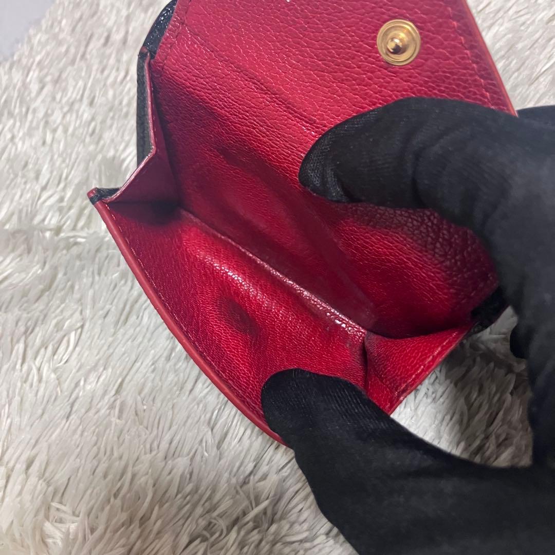 美品✨ MIUMIU 三つ折り マドラス ラブレター コンパクト財布 ブラック