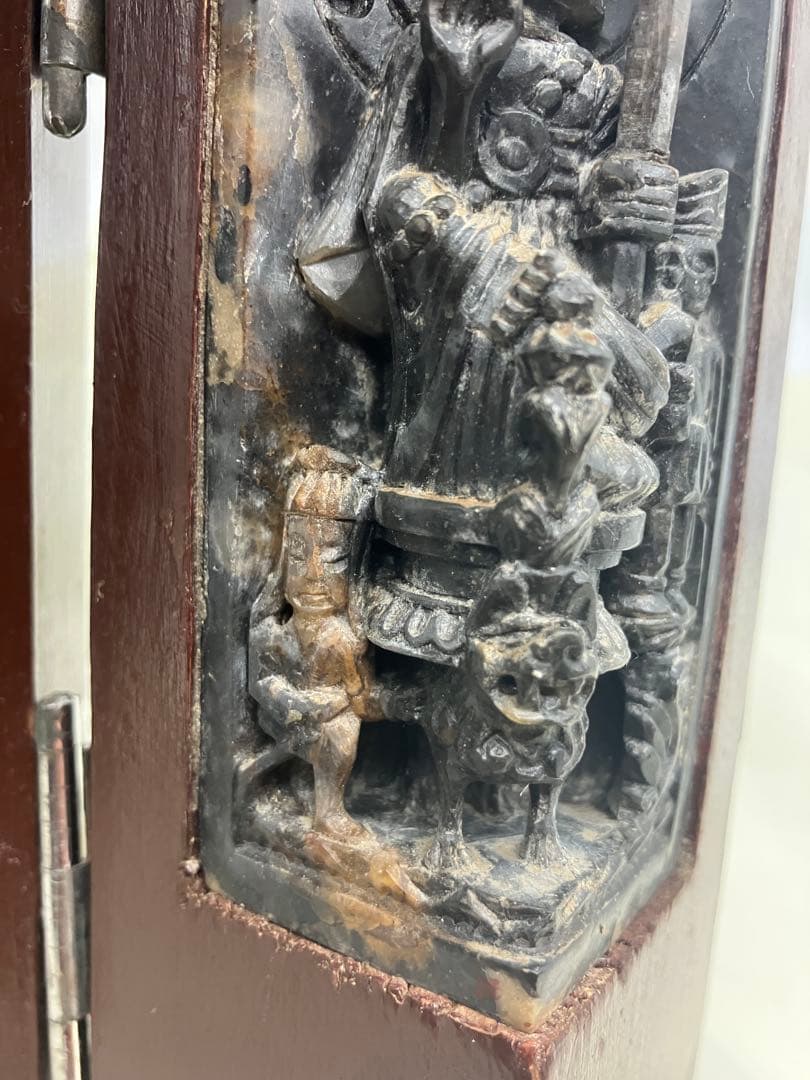 銀*鱈様 三面仏像　ミニ観音開き仏像　三面祭壇画　トリプティク　三面屏風 仏教