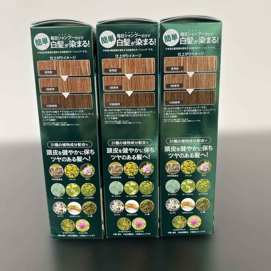 【新品未使用品】白髪用 利尻 炭酸 カラーシャンプー ダークブラウン 180×3