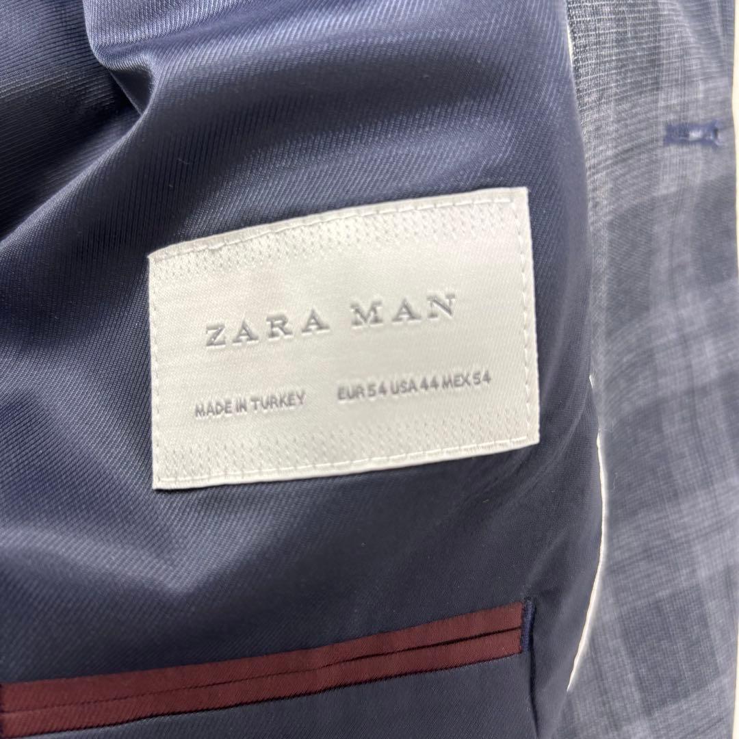 ZARA MAN タキシード風 チェック テーラードジャケット 3XL 54