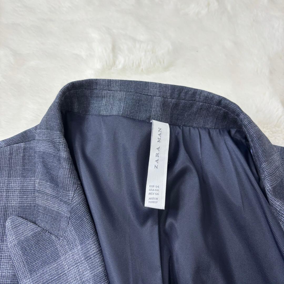 ZARA MAN タキシード風 チェック テーラードジャケット 3XL 54