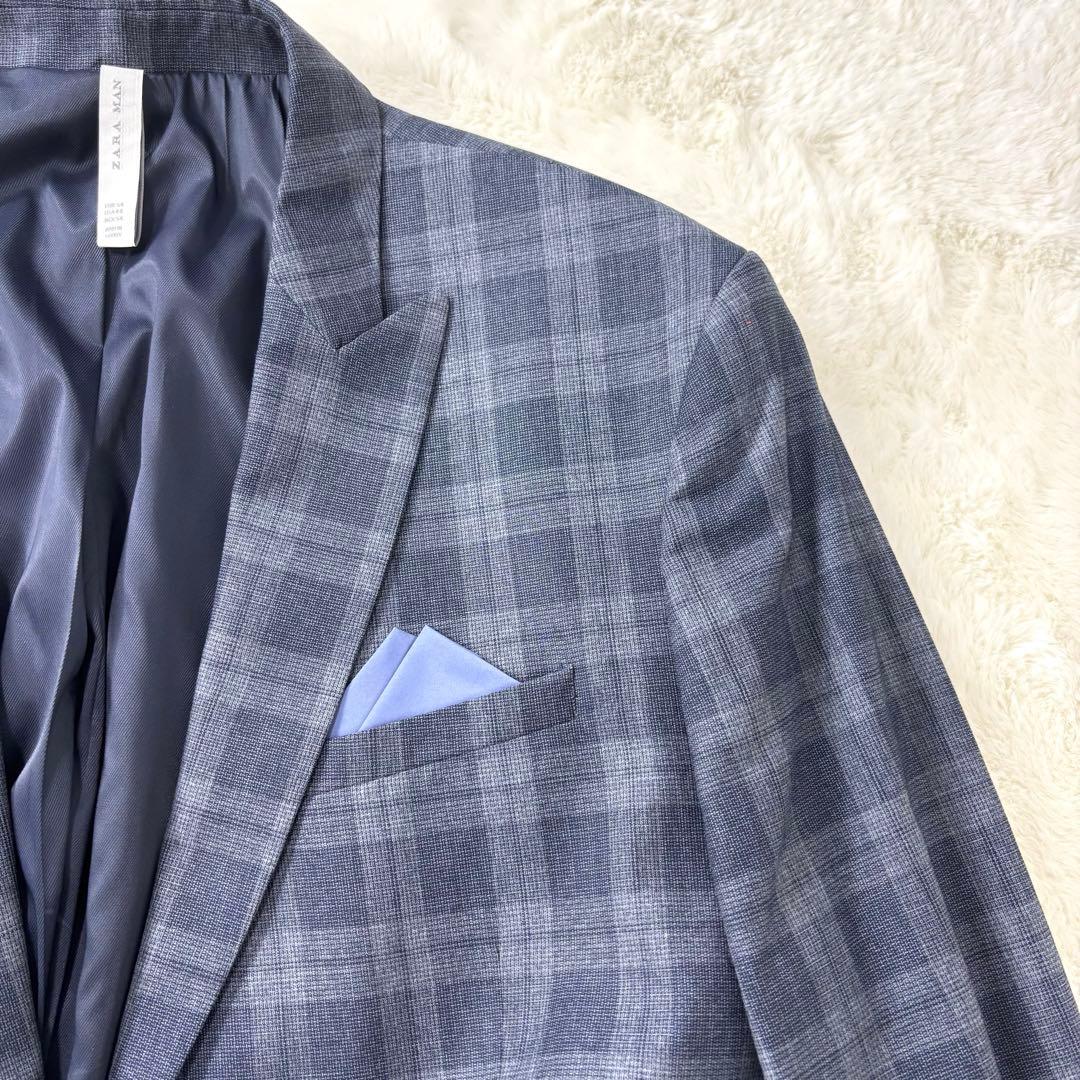 ZARA MAN タキシード風 チェック テーラードジャケット 3XL 54