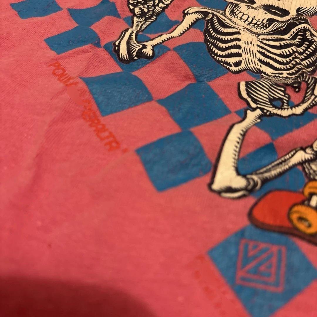 PowellパウエルMullen スケルトンデザイン Tシャツ ピンク