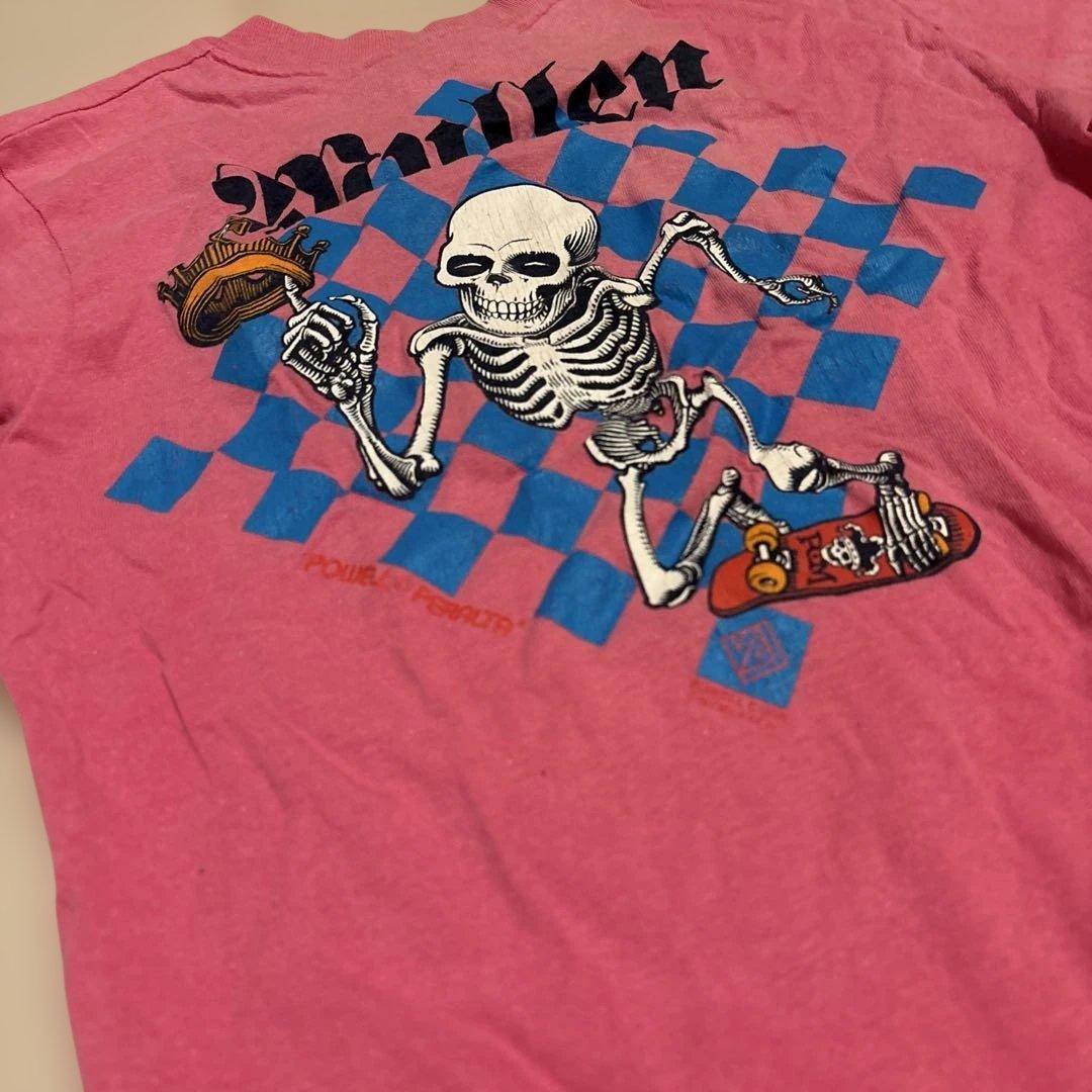 PowellパウエルMullen スケルトンデザイン Tシャツ ピンク