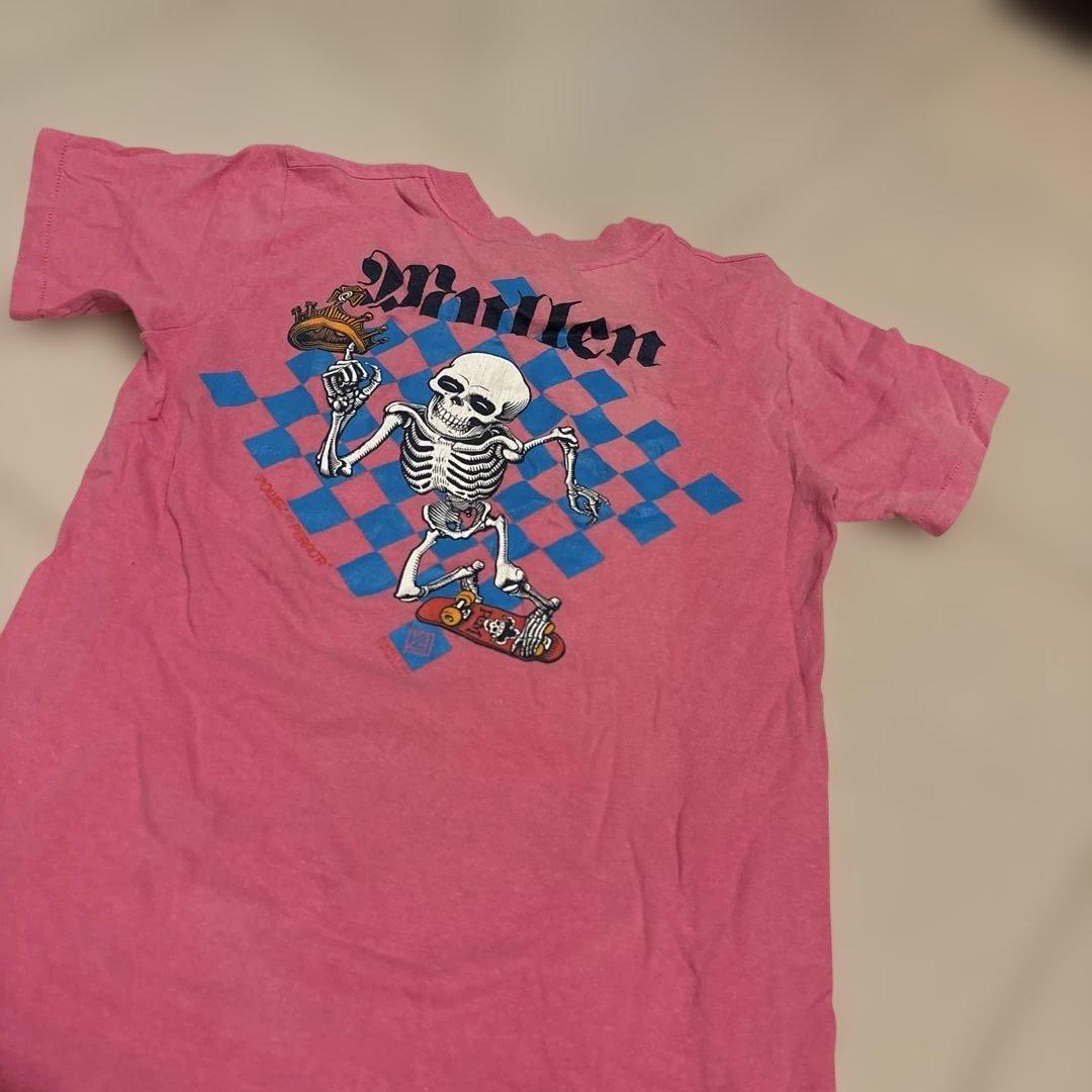 PowellパウエルMullen スケルトンデザイン Tシャツ ピンク
