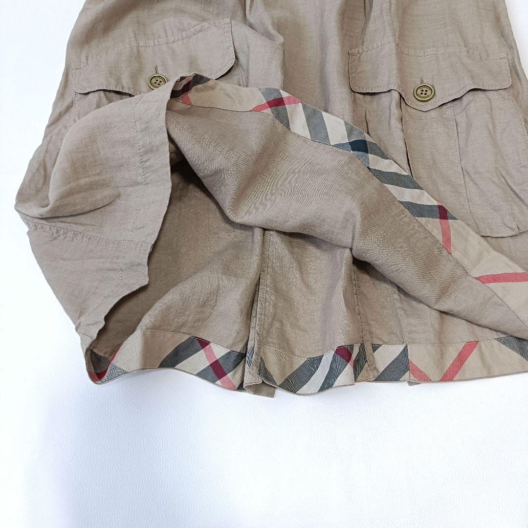 【BURBERRY/バーバリー】ノバチェック　ワンピース　リネン　ノースリーブ
