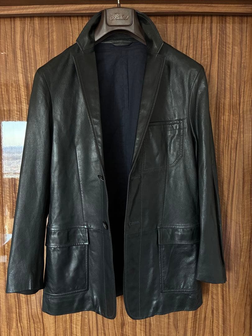 JIL SANDER 羊革テーラードジャケット　46