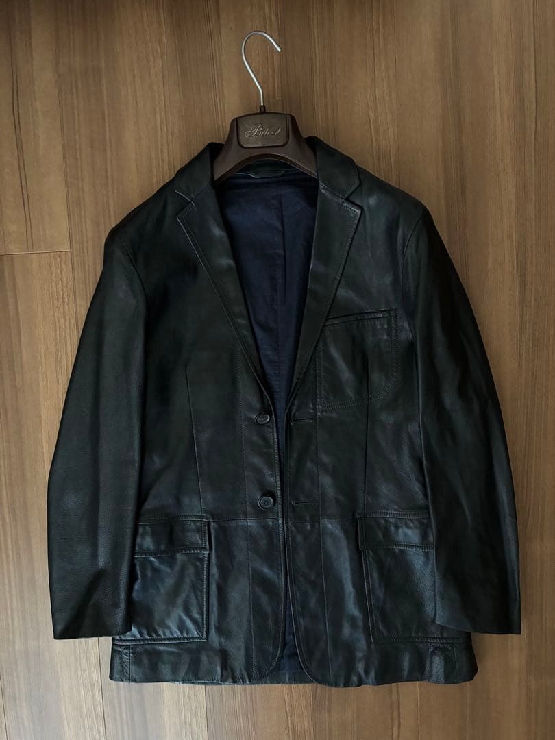 JIL SANDER 羊革テーラードジャケット　46