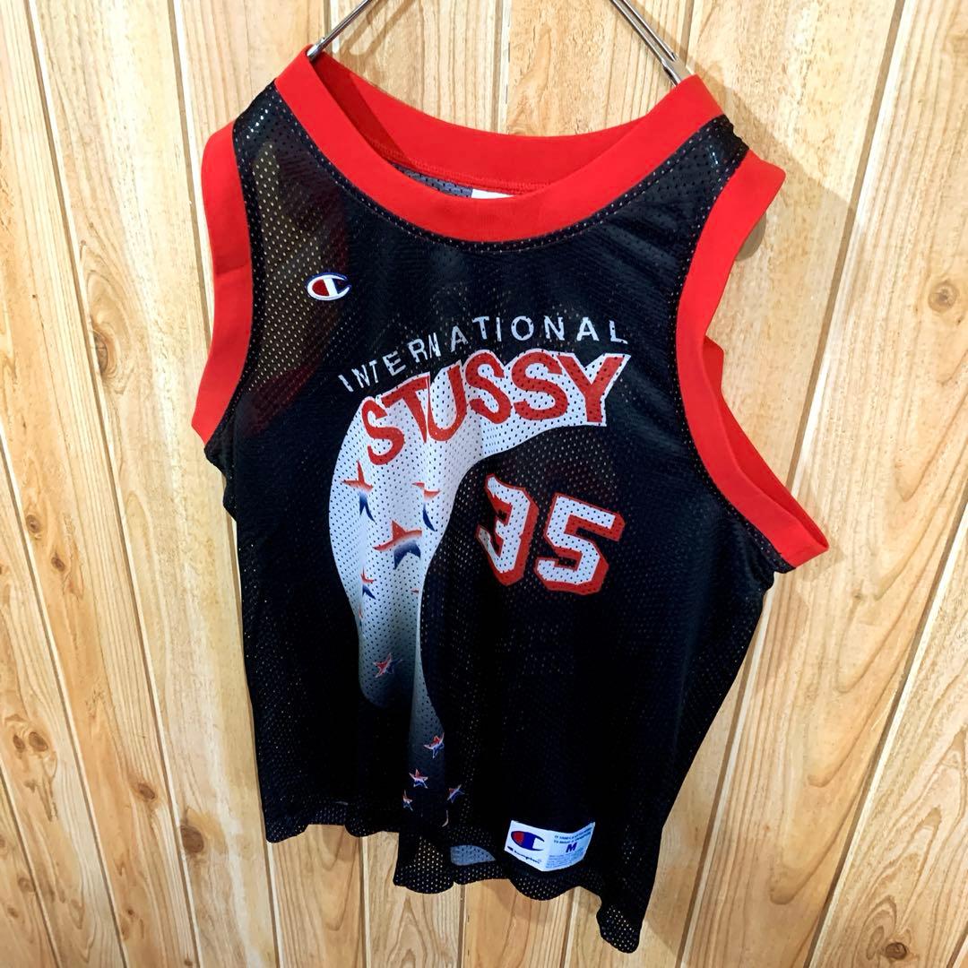 STUSSY × champion タンクトップ ◎コラボ ロゴ ゲームシャツ
