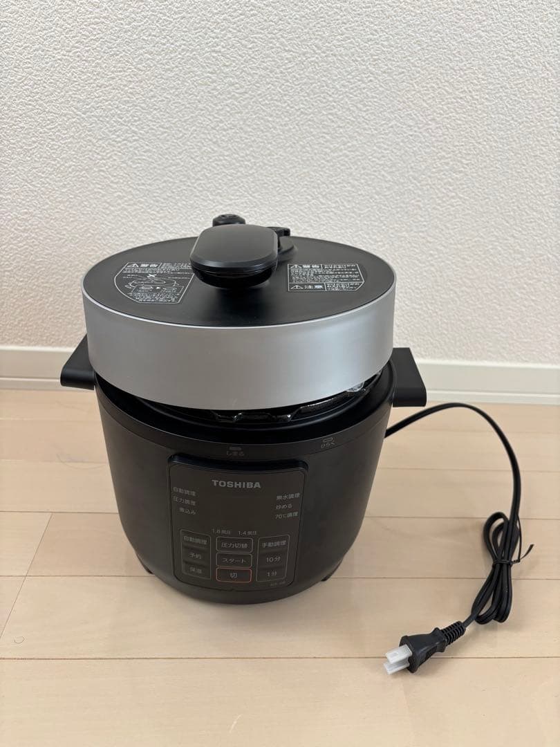 【新品未使用】東芝 電気圧力鍋 RCP-30R ブラック 3.0L 取説付き