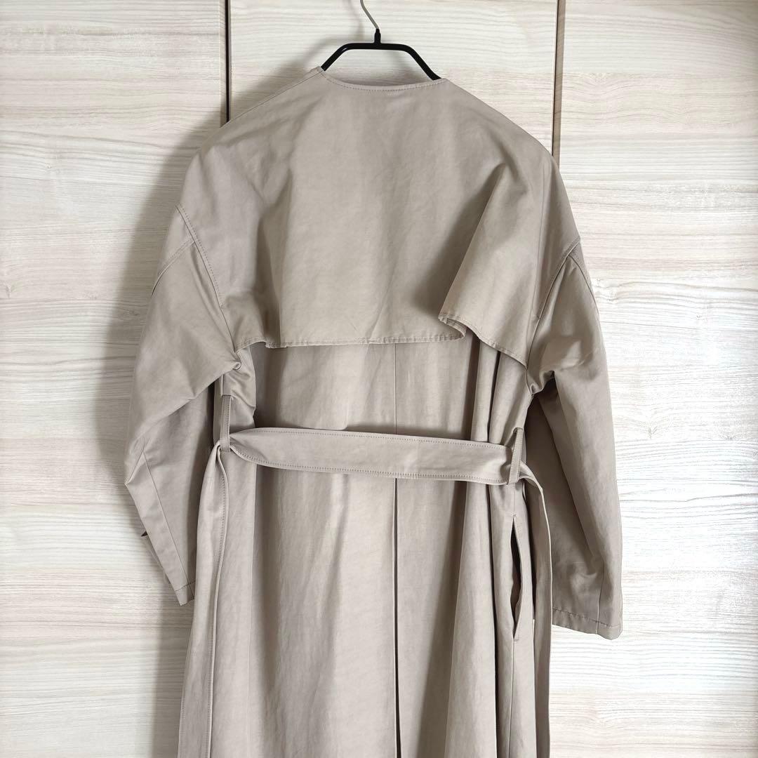 【美品】Spick & Span ノーカラートレンチコート 36 ベージュ
