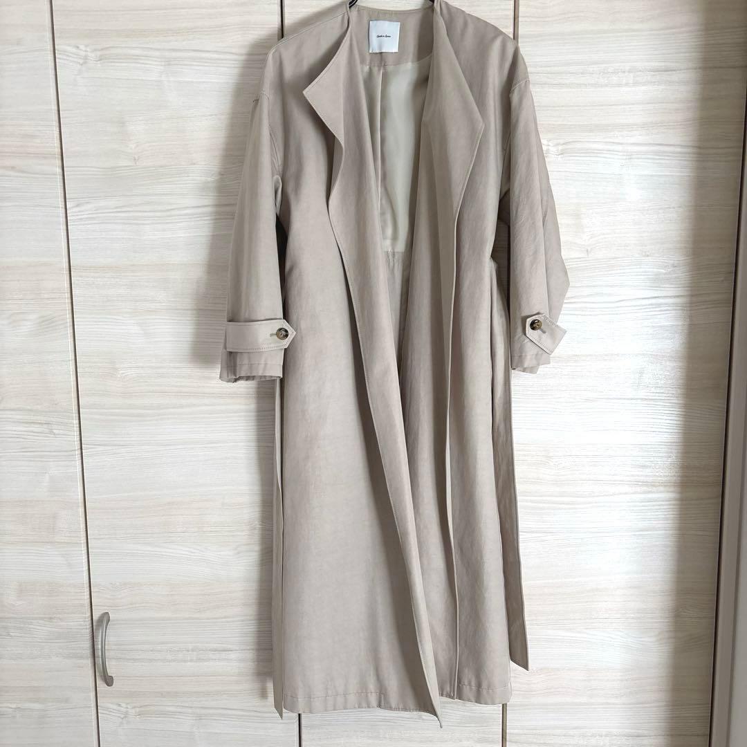 【美品】Spick & Span ノーカラートレンチコート 36 ベージュ