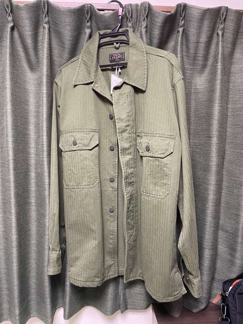 BEAMS PLUS / ヘリンボーン ミリタリー シャツ ジャケット