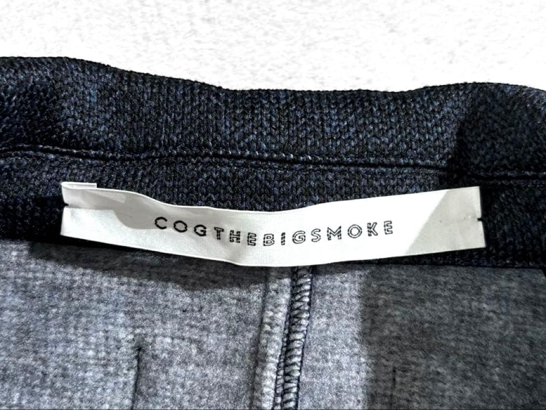 極美品 COGTHEBIGSMOKE IMANダブルブレストコート ヘリンボーン