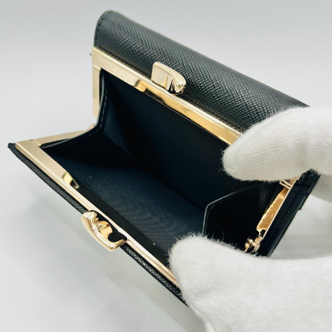 大人気 Vivienne Westwood 特価 がま口 折財布 黒 金オーブ