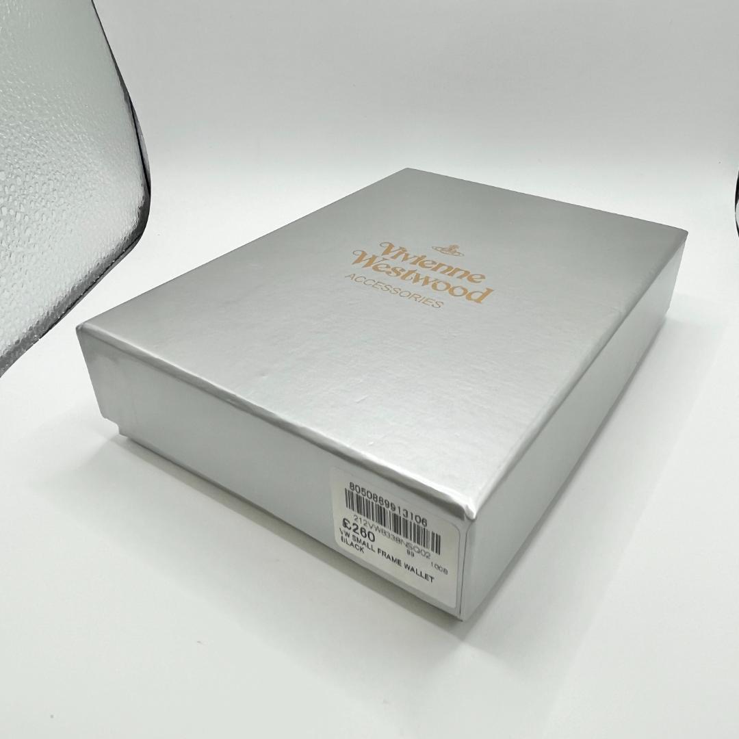 大人気 Vivienne Westwood 特価 がま口 折財布 黒 金オーブ