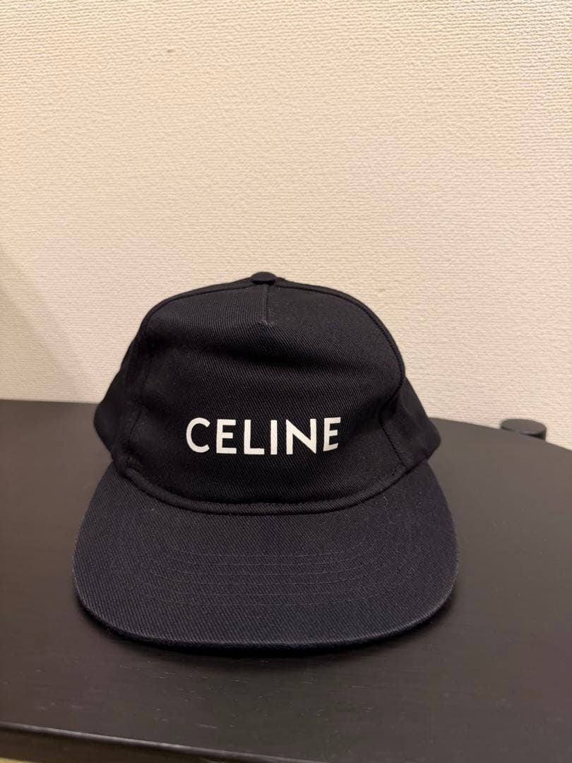 CELINE ロゴ キャップ ブラック フリーサイズ