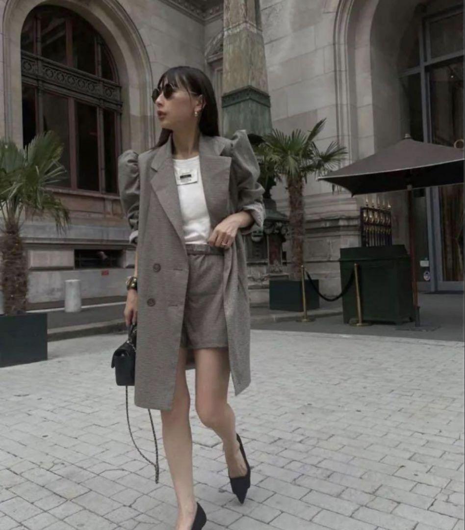 Ameri　CHECK JACKET MINI DRESS