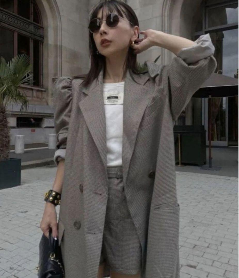 Ameri　CHECK JACKET MINI DRESS