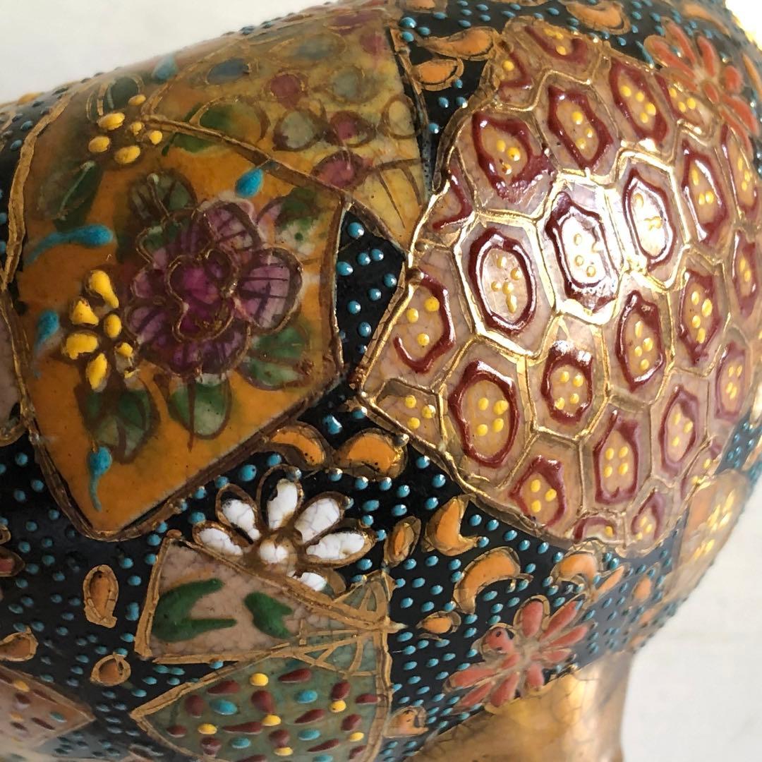 薩摩　色絵　香炉　高さ約12.5cm