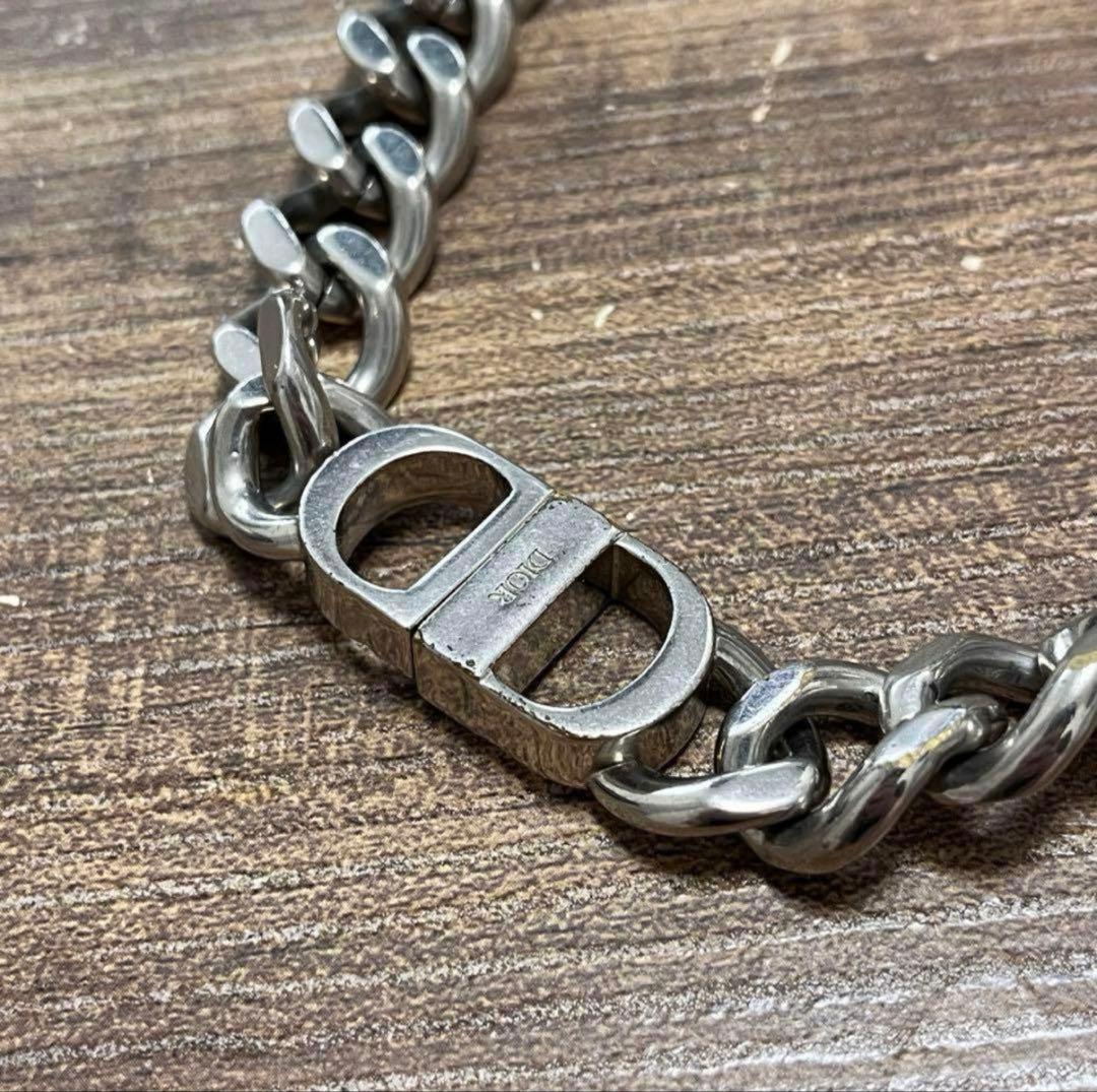 Diorシルバー チェーンネックレス ロック式