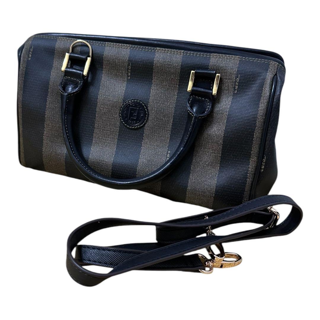 シ*ー様 FENDI ペカン柄 ミニボストンバッグ PVC×レザー 90s アー