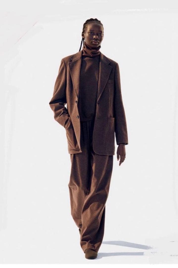 UNIQLO Ｕセットアップ　ブラウンウール混紡