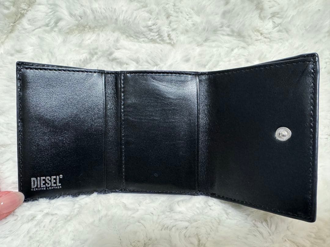 DIESEL ブラックレザー 三つ折り財布