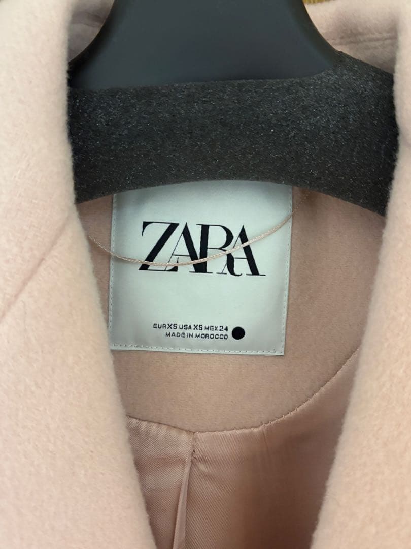 【こじ様】ZARA ピンク ダブルブレスト ロングコート