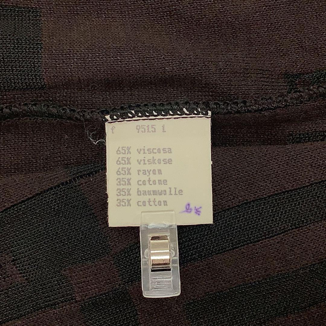 美品 【FENDI フェンディ】総柄 ロングカーディガン ブラック L相当