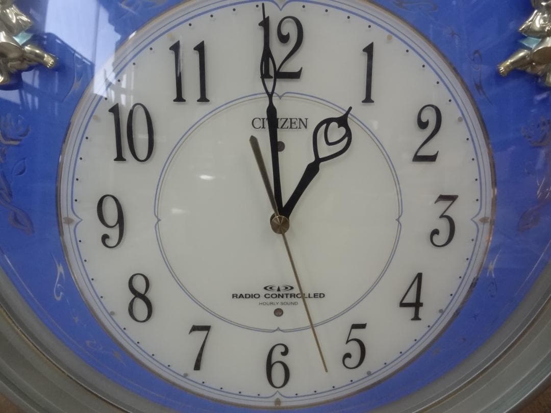 【中古美品】CITIZEN エンジェルキス 4MN404 電波掛け時計 6曲入り