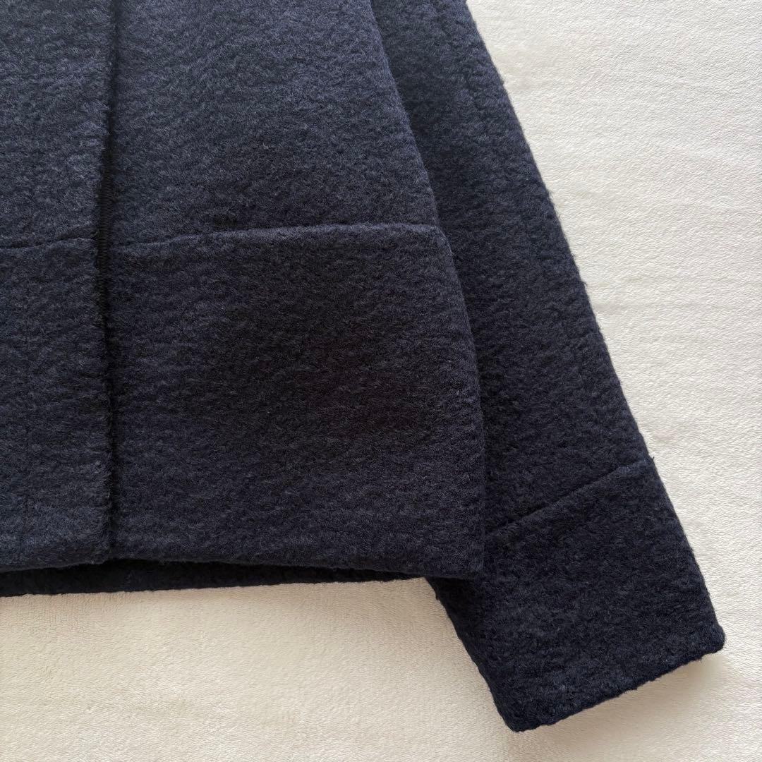 ビューティアンドユース ブークレ ノーカラーショートコート ジャケット