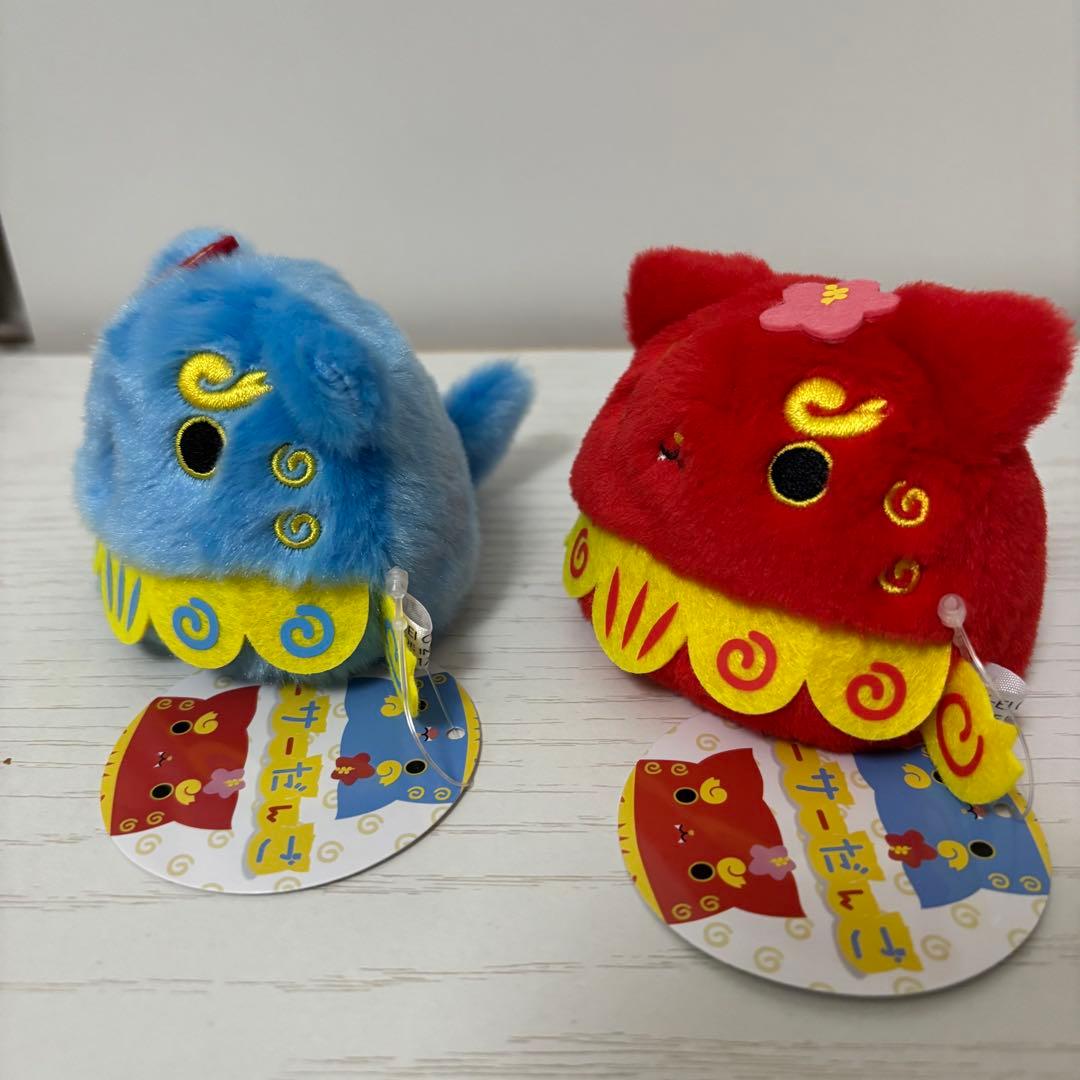 【残1セット】沖縄限定　ねこだんご シーサーだんご 赤 青 2体セット レア