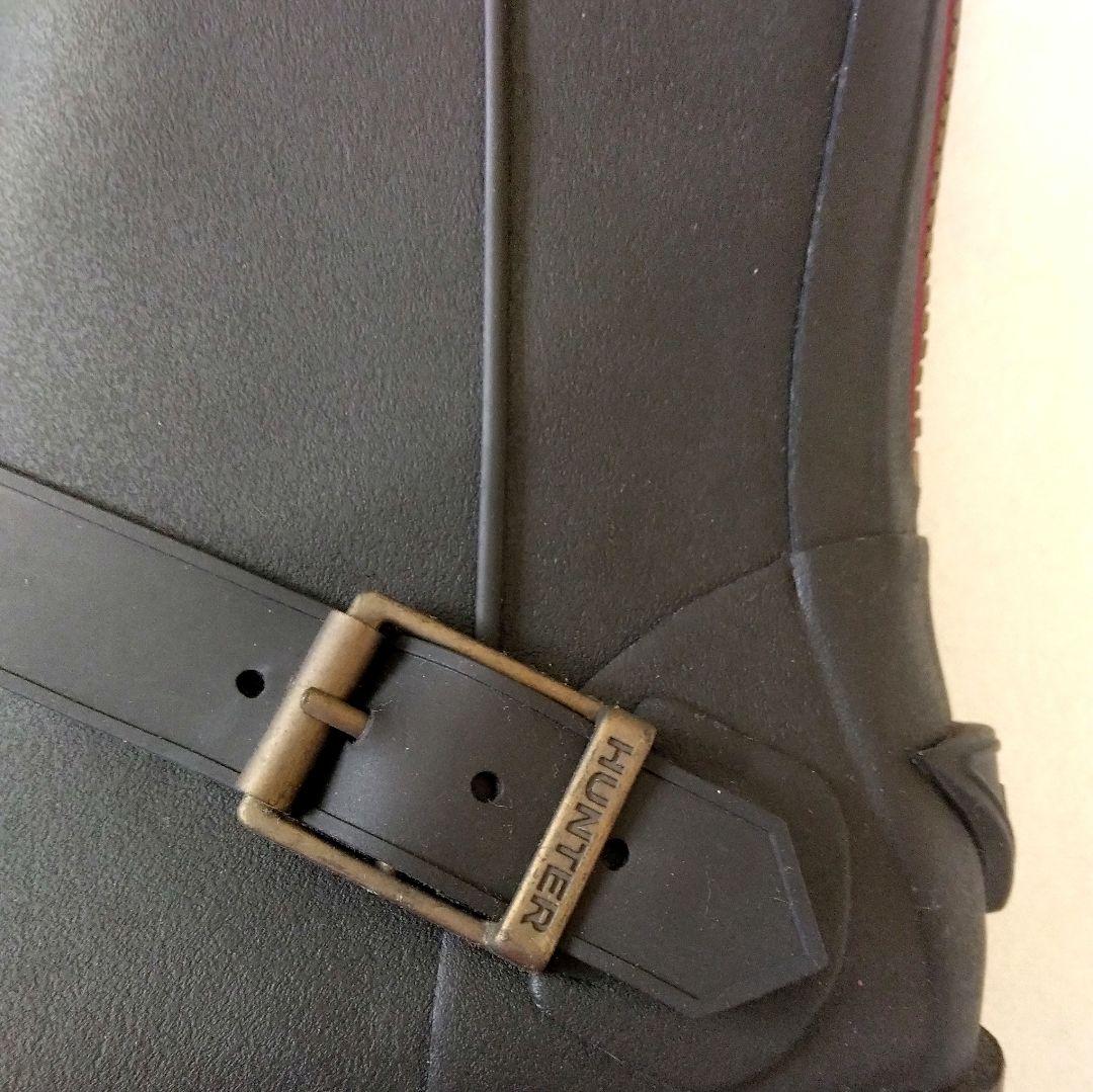 【美品】　ハンター　レインブーツ　後ろジップ　ゴールド金具　UK4 ブラック