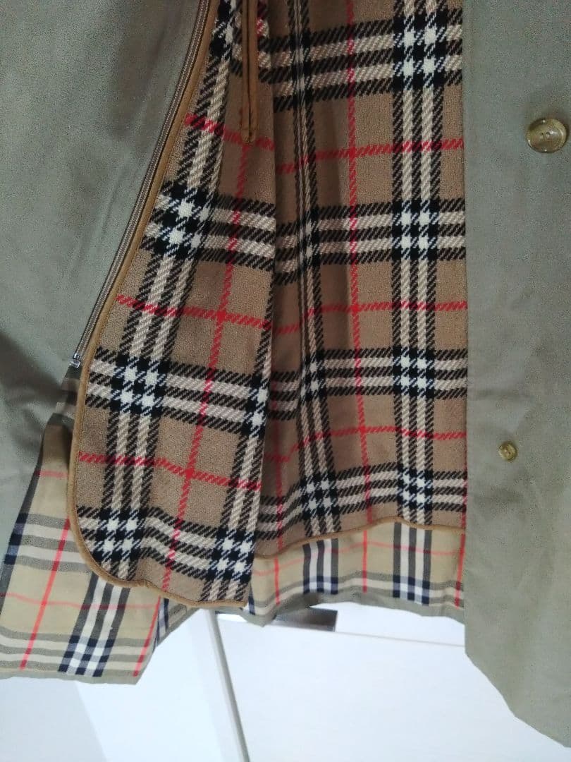美品　Burberrys ベージュ ロングコート チェック　白タグ　C-TK83