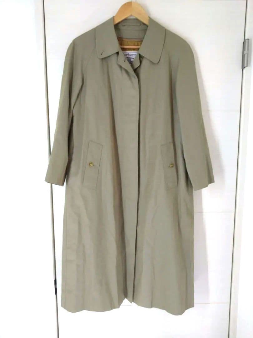 美品　Burberrys ベージュ ロングコート チェック　白タグ　C-TK83