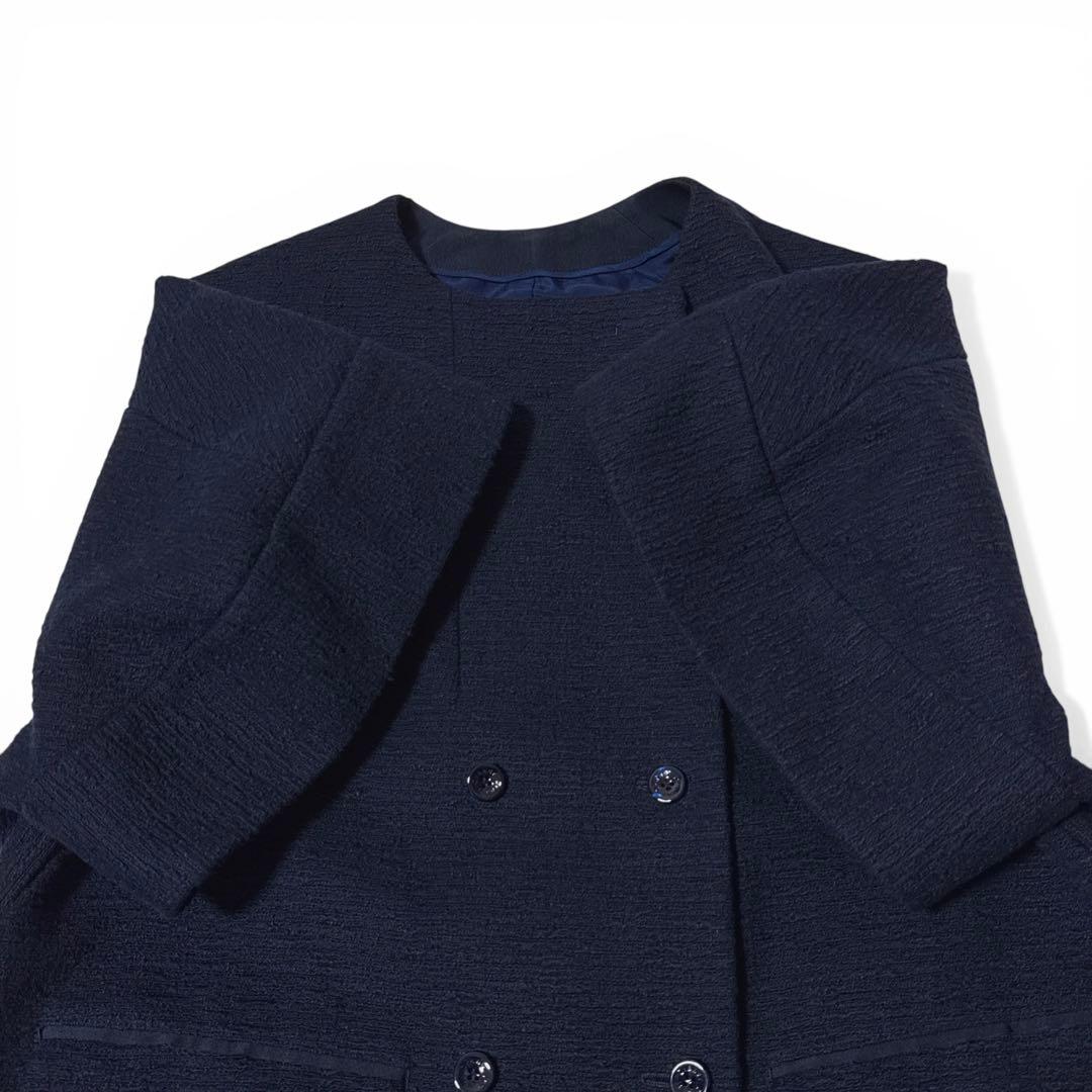 極美品✨️￥12万　ドゥロワー　イタリア生地　スラブノーカラーショートスリーブジレ