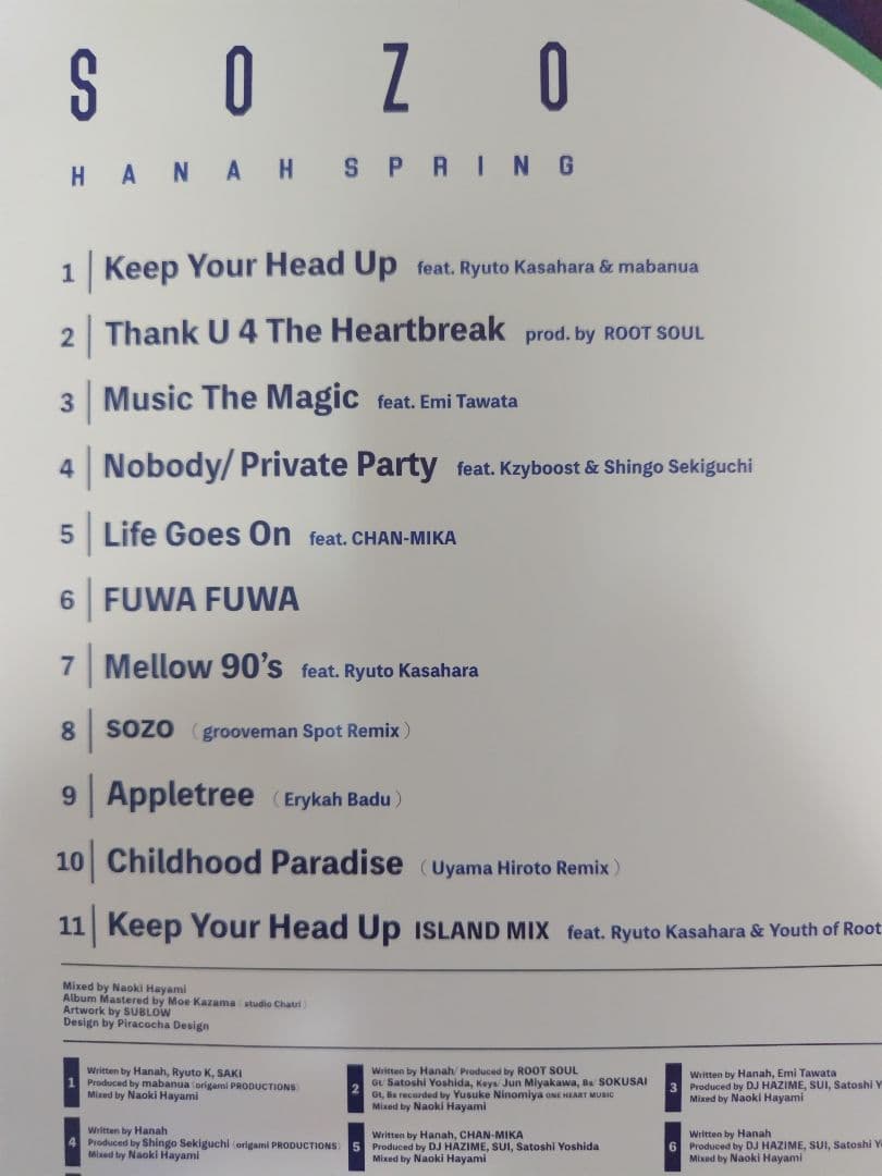 HANAH SPRING SOZO レコード