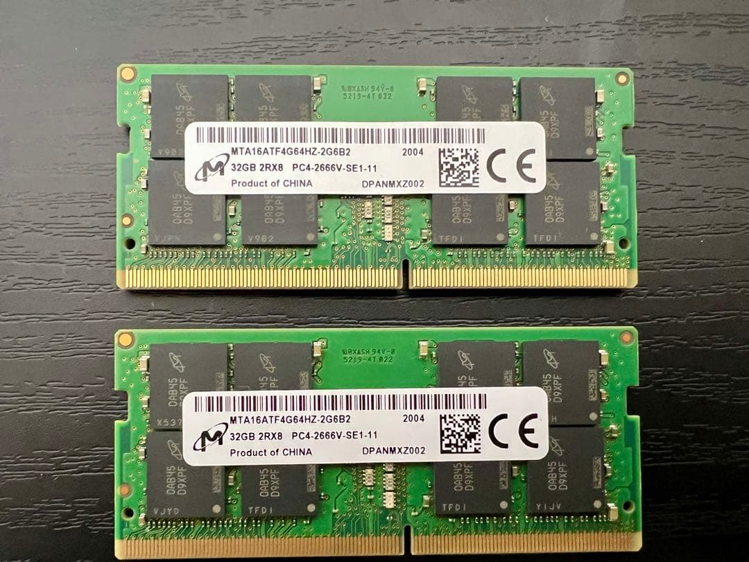 Crucial DDR4 64gb 32GBx2 2666 ノートメモリ