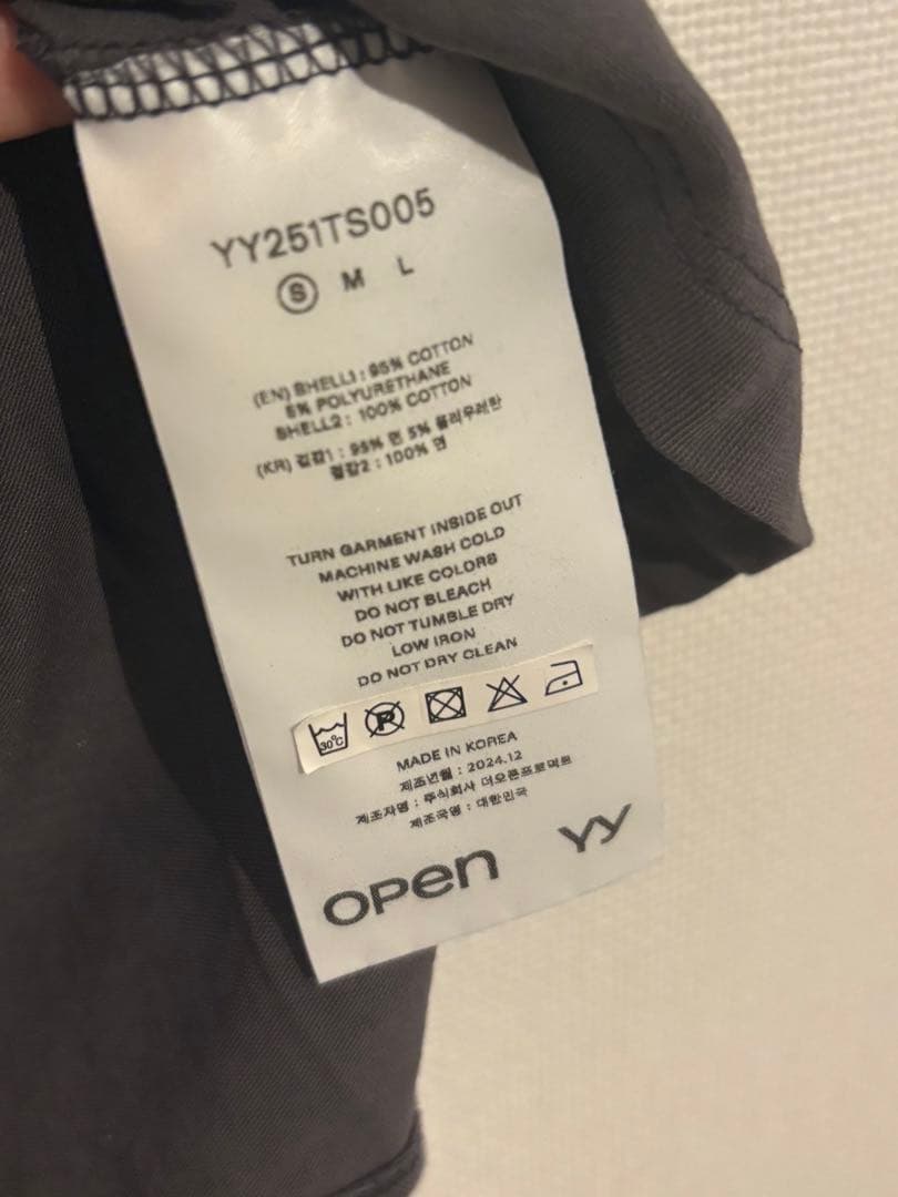 【Jen】OPEN YY ダークグレー プリントTシャツ