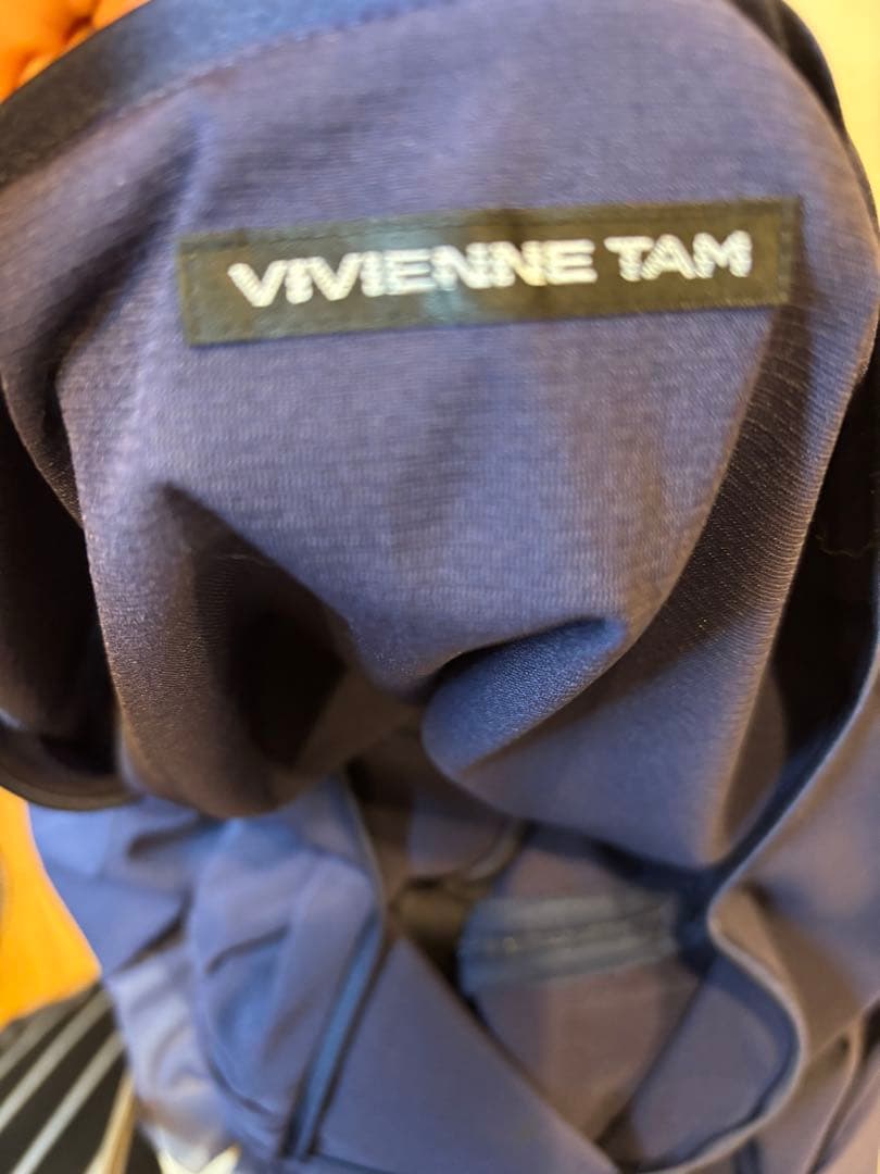winさまVIVIENNE TAM ネイビー系七分袖ワンピース