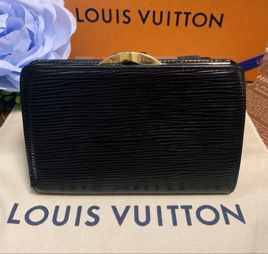 【美品】ルイヴィトン　ポルトフォイユ・ヴィエノワ　エピ　ノワール　がま口財布