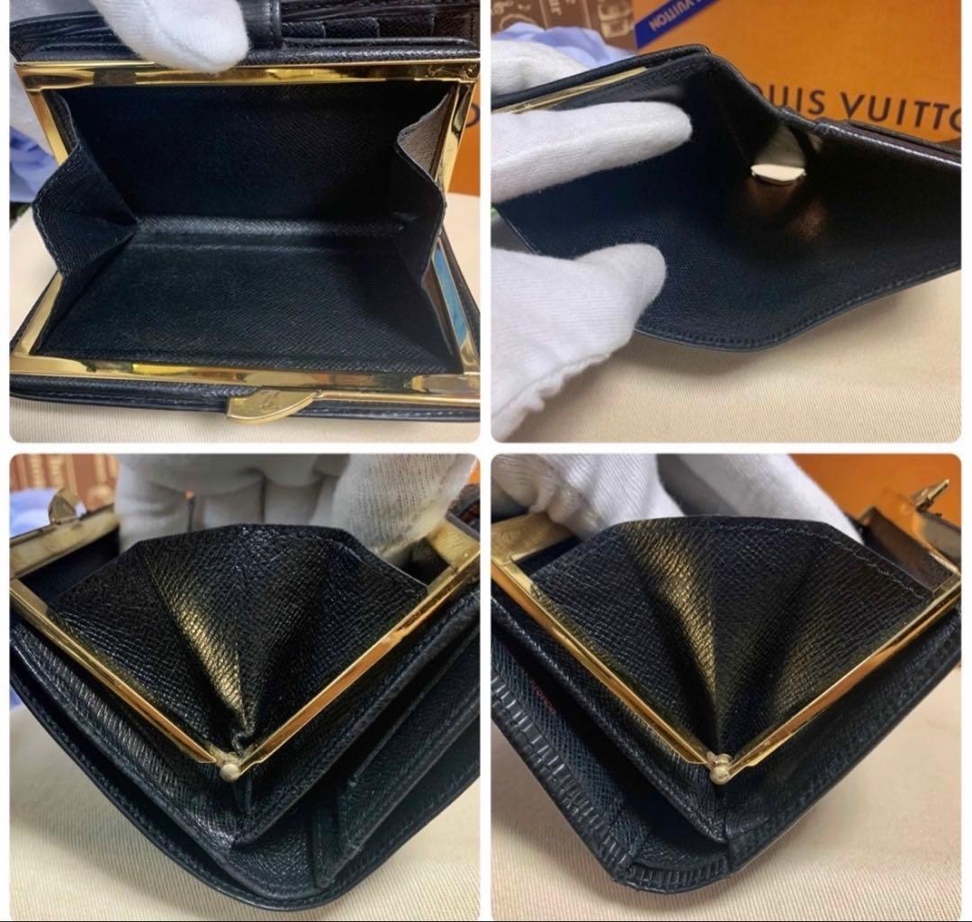 【美品】ルイヴィトン　ポルトフォイユ・ヴィエノワ　エピ　ノワール　がま口財布