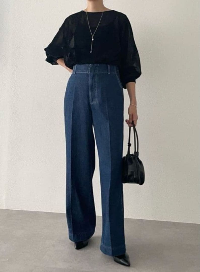 【新品】BEARDSLEY ビアズリー　デニムスラック　ワイドパンツ　Mサイズ